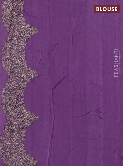 Banarasi semi raw silk saree lavender with woven buttas and woven border
