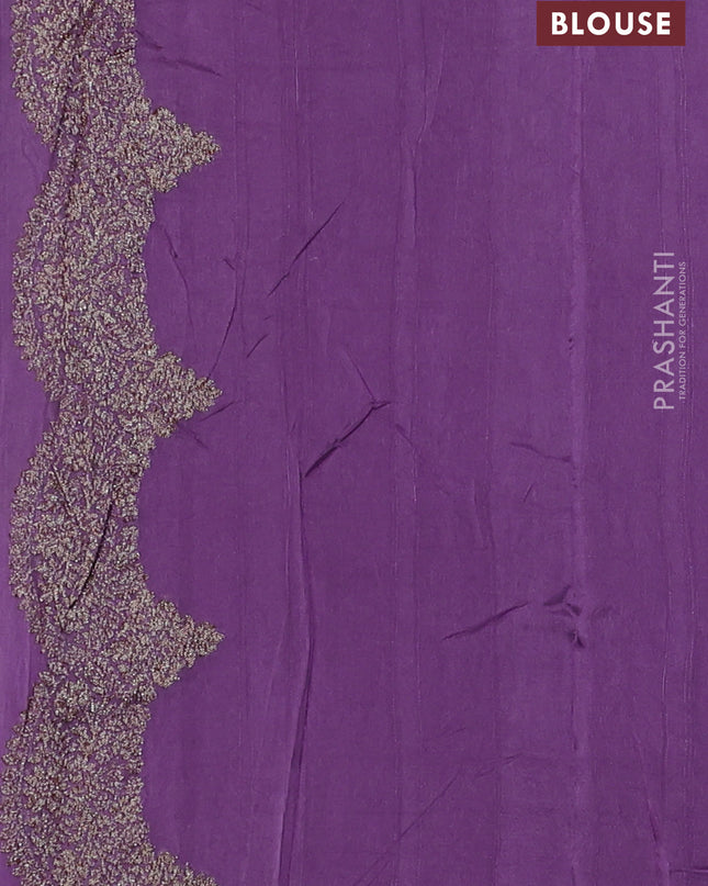 Banarasi semi raw silk saree lavender with woven buttas and woven border
