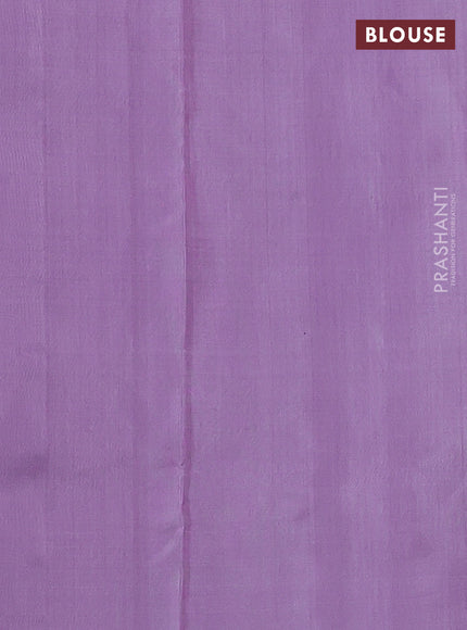 Venkatagiri silk saree lavender with silver zari woven buttas in borderless style