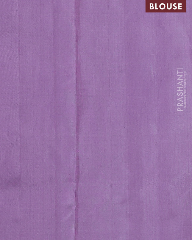 Venkatagiri silk saree lavender with silver zari woven buttas in borderless style