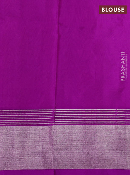 Venkatagiri silk saree candy pink and purple with silver zari woven buttas and silver zari woven border