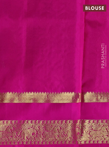 Venkatagiri silk saree green and pink with allover zari checks & buttas and rettapet zari woven border