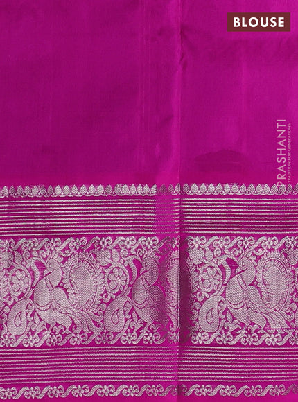 Venkatagiri silk saree blue and purple with allover silver zari woven buttas and silver zari woven border