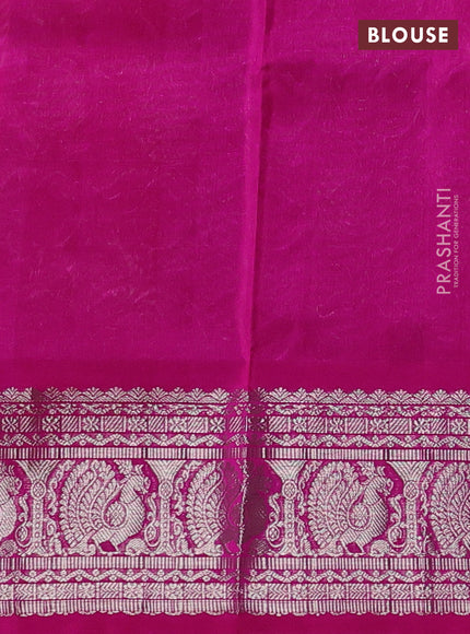 Venkatagiri silk saree light pink and pink with silver zari woven buttas and silver zari woven border