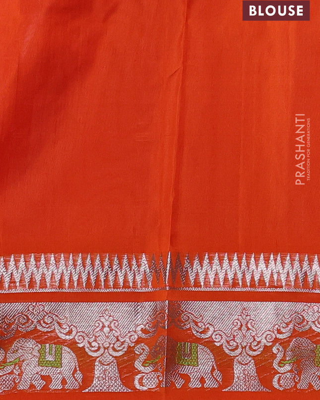 Venkatagiri silk saree pastel pink with allover silver zari checks & buttas and annam silver zari woven border