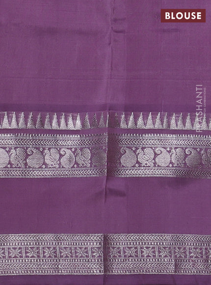 Venkatagiri silk saree pastel lavender with silver zari woven buttas and rich silver zari woven border