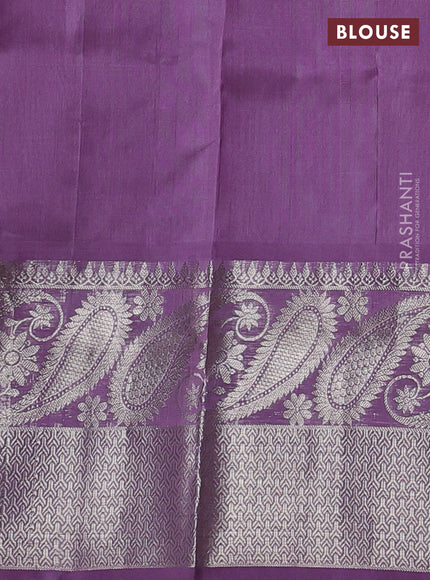 Venkatagiri silk saree lavender with silver zari woven buttas and rich silver zari woven border
