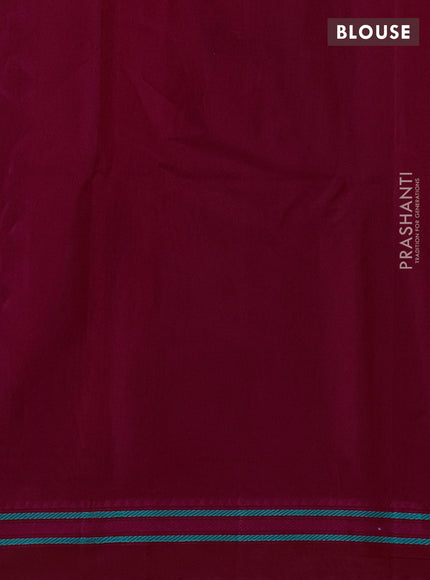 Kora silk cotton saree rust shade and pink with thread woven buttas and simple border