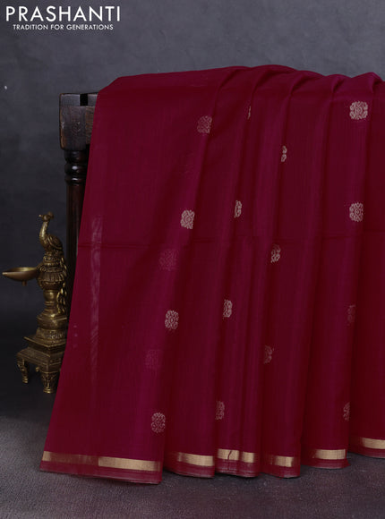 Kora silk cotton saree pink with zari woven buttas and zari woven border