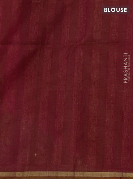 Kora silk cotton saree pink and dark mustard with zari woven buttas and zari woven border
