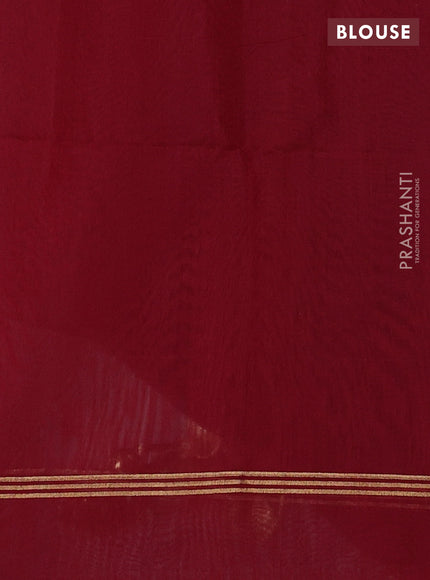Kora silk cotton saree black and deep maroon with zari woven buttas and zari woven simple border