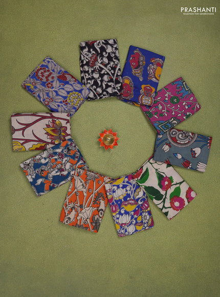 Kalamkari cotton blouse bit multi colour and Pack of 10