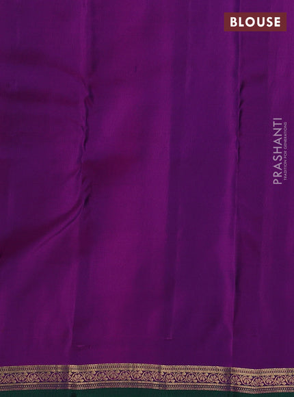 Pure kanchipuram silk saree royal blue and purple with zari woven buttas and zari woven border