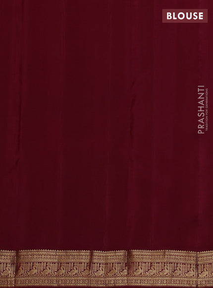 Pure kanchipuram silk saree pastel green and maroon with zari woven buttas and rich zari woven border