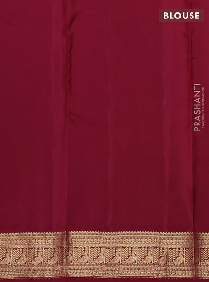Pure kanchipuram silk saree pastel grey and maroon with zari woven buttas and rich zari woven border