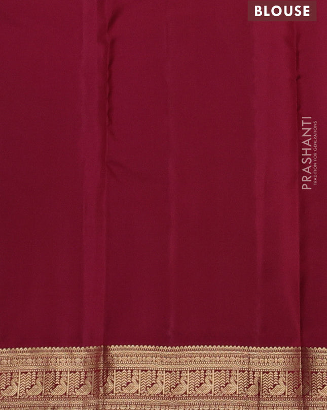 Pure kanchipuram silk saree pastel grey and maroon with zari woven buttas and rich zari woven border