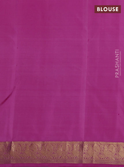 Pure kanchipuram silk saree light pink and pink with allover zari woven buttas and zari woven annam border