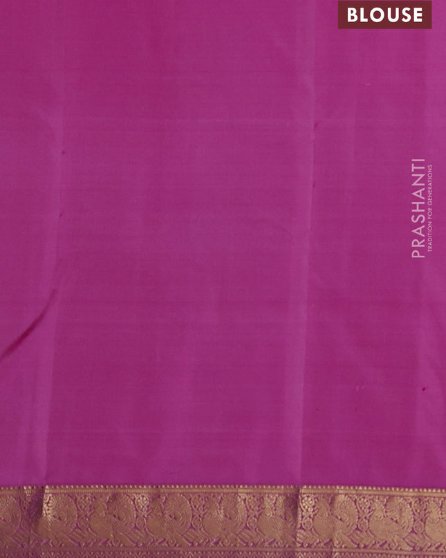 Pure kanchipuram silk saree light pink and pink with allover zari woven buttas and zari woven annam border