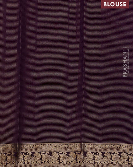 Pure kanchipuram silk saree mehendi green and wine shade with allover vairaosi pattern & buttas and rich vansingaram zari woven border