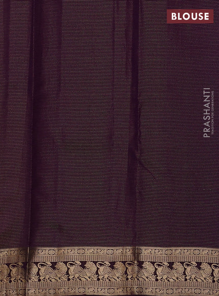 Pure kanchipuram silk saree mehendi green and wine shade with allover vairaosi pattern & buttas and rich vansingaram zari woven border