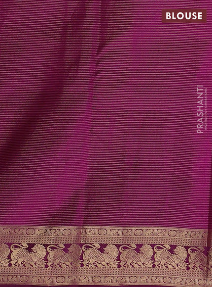 Pure kanchipuram silk saree dual tone pinkish orange and dark magenta with allover vairaosi pattern & buttas and rich vansingaram zari woven border