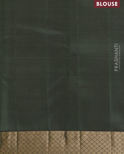 Pure kanchipuram silk saree pastel green with zari woven temple buttas and rich zari woven border