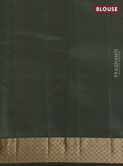 Pure kanchipuram silk saree pastel green with zari woven temple buttas and rich zari woven border