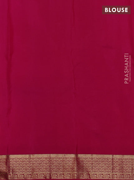 Pure kanchipuram silk saree dual tone pinkish orange and pink with zari woven temple buttas and rich zari woven border