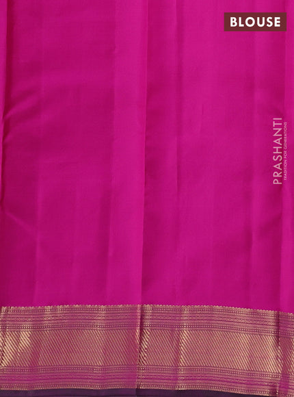 Pure kanchipuram silk saree dual tone pink and purple with zari woven buttas and zari woven border