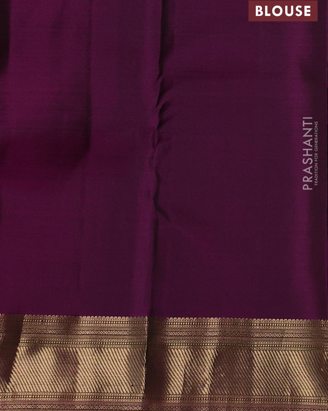 Pure kanchipuram silk saree green and dark mustard with zari woven buttas and zari woven border