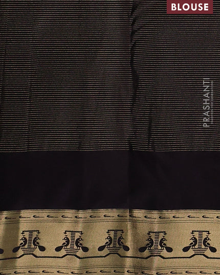 Pure kanchipuram silk saree green and coffee brown with allover vairaosi pattern & zari buttas and zari woven paithani style border