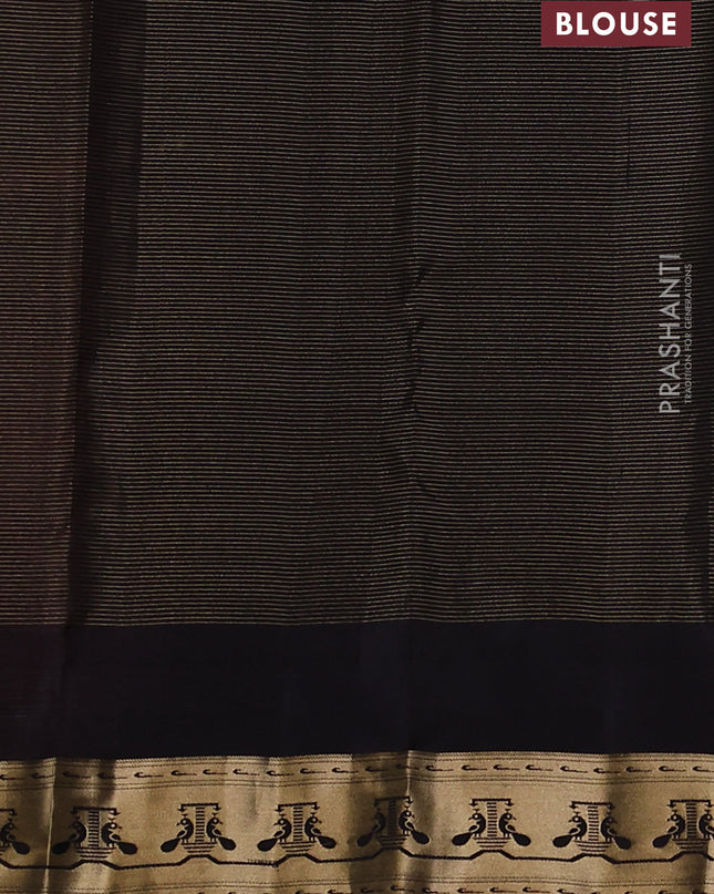 Pure kanchipuram silk saree rustic orange and coffee brown with allover vairaosi pattern & zari buttas and zari woven paithani style border