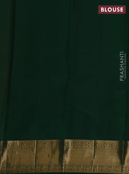 Pure kanchipuram silk saree mustard yellow and green with allover zari checks & buttas and rich zari woven border