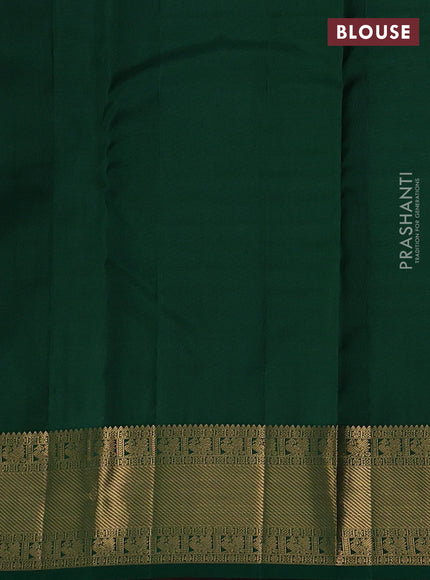 Pure kanchipuram silk saree maroon and green with allover zari checks & buttas and rich zari woven border