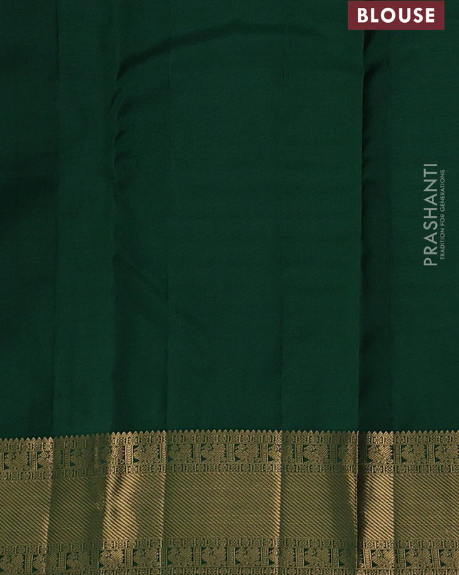 Pure kanchipuram silk saree maroon and green with allover zari checks & buttas and rich zari woven border