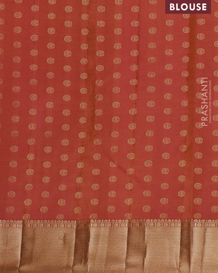 Pure kanchipuram silk saree dual tone pink with allover zari stripe pattern and rich zari woven border