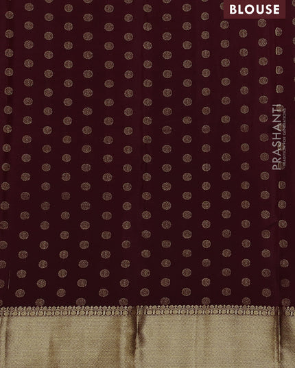 Pure kanchipuram silk saree deep maroon with allover zari stripe pattern and rich zari woven border