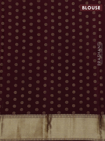 Pure kanchipuram silk saree deep maroon with allover zari stripe pattern and rich zari woven border