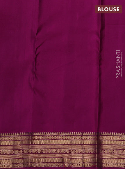 Pure kanchipuram silk saree purple and magenta pink with allover zari woven 1000 buttas and rich zari woven border