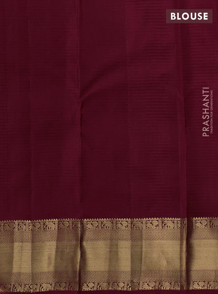 Pure kanchipuram silk saree maroon with annam zari woven buttas and rich zari woven border