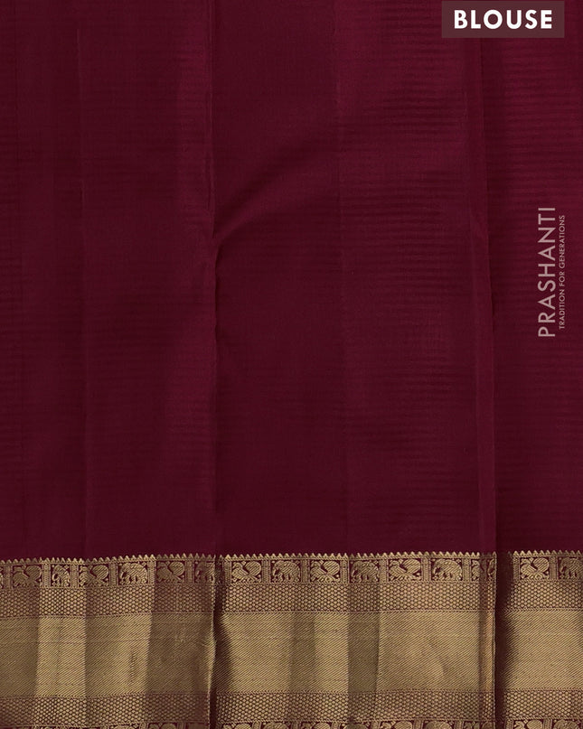 Pure kanchipuram silk saree maroon with annam zari woven buttas and rich zari woven border