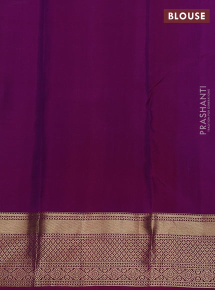 Pure kanchipuram silk saree dual tone greenish purple and dual tone pink with allover zari weaves & 1000 buttas and rich zari woven border