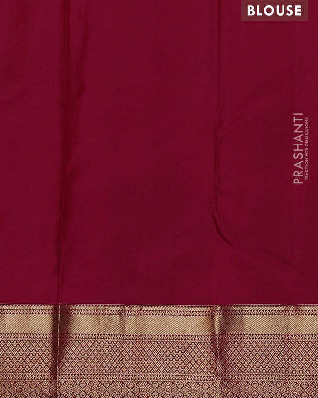 Pure kanchipuram silk saree purple and pink with allover zari weaves & 1000 buttas and rich zari woven border