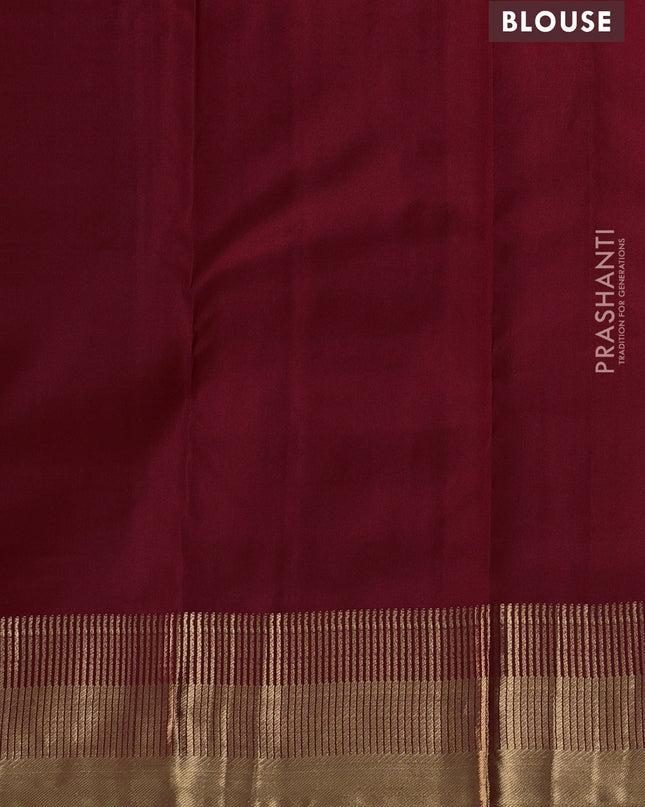 Pure kanchipuram silk saree maroon with allover zari woven 1000 buttas and rich zari woven border