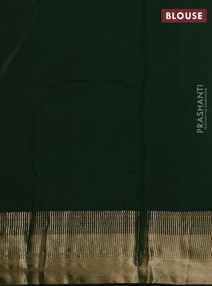 Pure kanchipuram silk saree bottle green with allover zari woven 1000 buttas and rich zari woven border