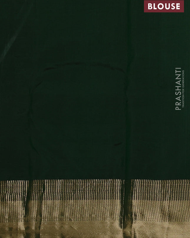 Pure kanchipuram silk saree bottle green with allover zari woven 1000 buttas and rich zari woven border