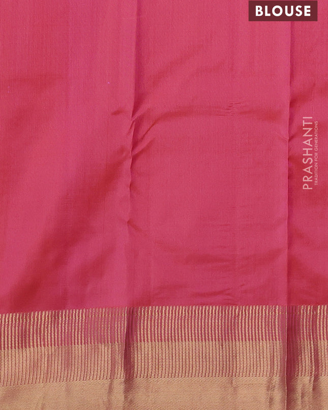 Pure kanchipuram silk saree mild peach pink with allover zari woven 1000 buttas and rich zari woven border