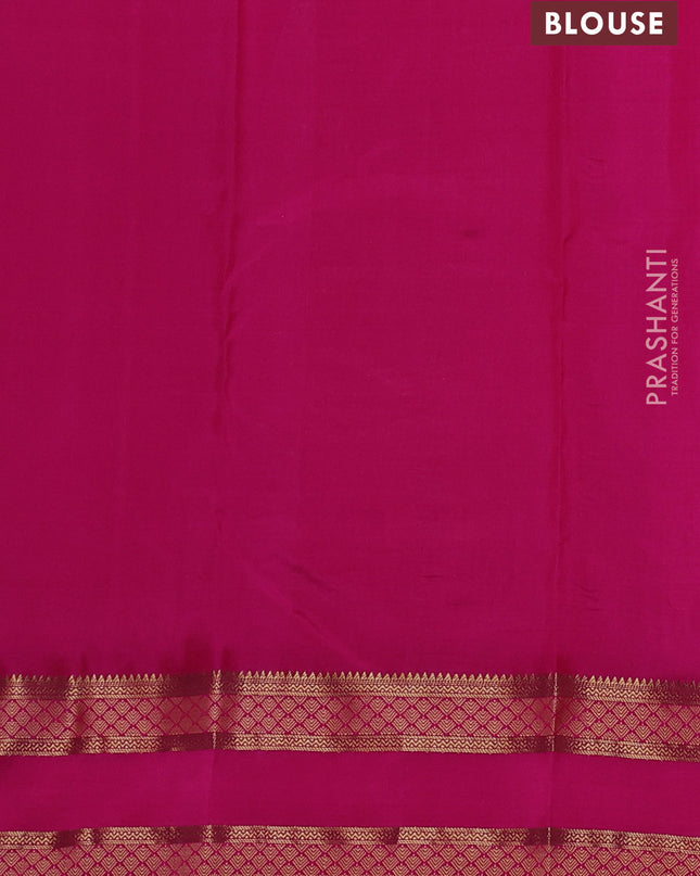 Pure kanchipuram silk saree dual tone yellowish pink and pink with allover zari woven 1000 buttas and rettapet zari woven border