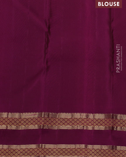 Pure kanchipuram silk saree bottle green and magenta pink with allover zari woven 1000 buttas and rettapet zari woven border