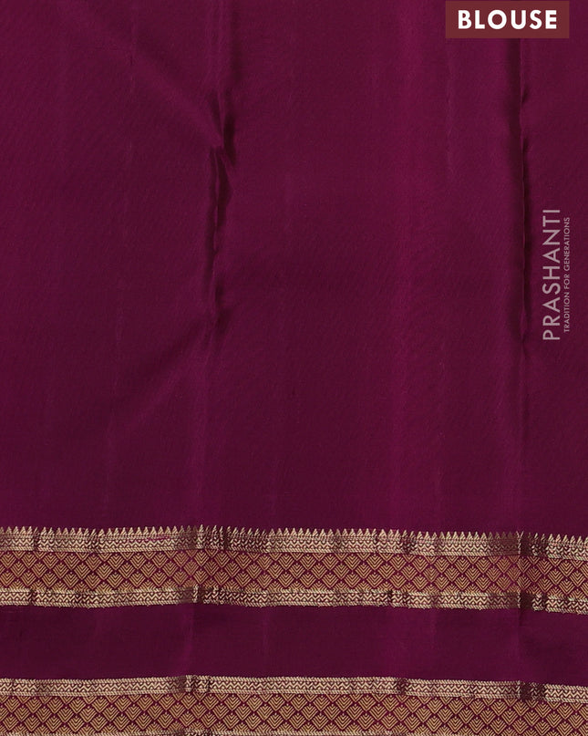Pure kanchipuram silk saree bottle green and magenta pink with allover zari woven 1000 buttas and rettapet zari woven border